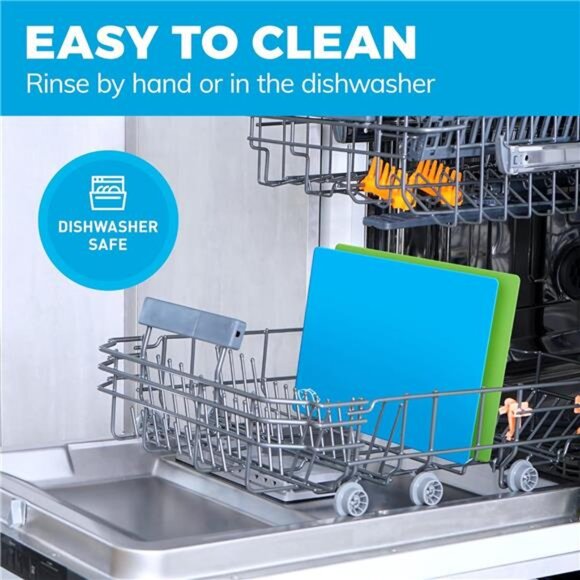 Extra Thick Flexible Plastic Cutting Board Mats with Food Icons & EZ-Grip - Picture 12 of 14